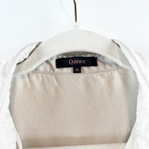 Quince Vintage Wash 100% Tencel Short Sleeve Camp Shirt Shale Tan XL - Picture 3 of 8